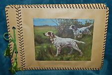 GORGEOUS OLD ANTIQUE PHOTO ALBUM WITH BIRD DOGS SETTERS   picture