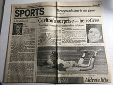Steve Carlton Retires Newspaper Sports Section August 7, 1986 Oakland Tribune  picture