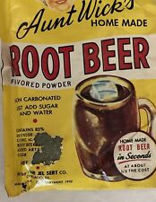 Vintage Aunt Wick’s Homemade Root Beer Powder Mix 1952 Expired 1954 picture