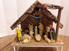 Vintage Nativity Scene On Manger,  With Light picture