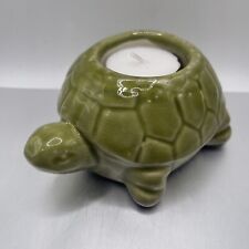 Tag Ceramic Turtle Candle Holder Olive Green Tealight picture