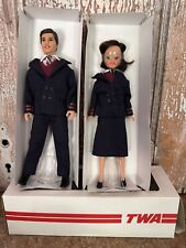 Vintage 1970's  Trans World TWA Stewardess & Steward Flight Attendant Dolls picture