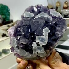 2.34LB Rare transparent blue cubic fluorite crystal sample/China picture