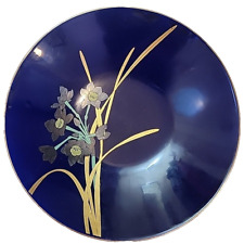 Vintage Fukagawa cobalt blue serving bowl, 11