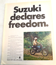 1971 Print Ad Sukuki declares freedom Motorcycle Dirt Bike 2 Stroke Country picture