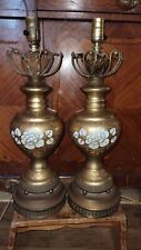 vintage mid century modern lamps pair picture