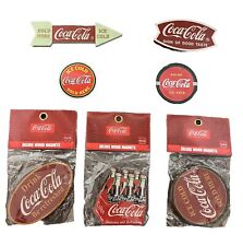 Coca Cola Lot Fridge Magnets 5 Deluxe Wood 2 Round Button 1 Missing Magnet picture