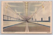 1941 Postcard Interior Of Bankhead Tunnel Under Mobile Alabama picture