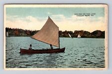 Eagles Mere PA-Pennsylvania, Sailing on Lake, Antique Vintage Souvenir Postcard picture