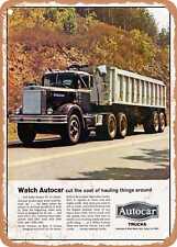 METAL SIGN - 1968 Autocar Tractor Trailer Truck Vintage Ad picture