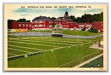 Wytheville VA Virginia High School and Athletic Field W-11  Linen Postcard picture