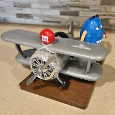 Rare M&M's Grey Bi-Plane Candy Dispenser featuring Cool Blue as Your Pilot  picture