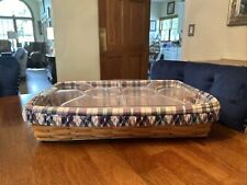 Longaberger 2000 Large Serving Tray Basket, Chip & Dip Double Protector & Liner picture