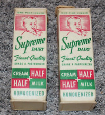 Vintage Supreme Dairy  Cartons  Lot of 2 picture