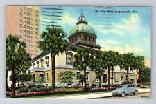 Jacksonville FL-Florida, City Hall, Vintage c1941 Postcard picture