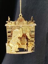 Danbury Mint 23 KT Gold-plated 2005 Festive Fireplace Ornament Mint Condition picture
