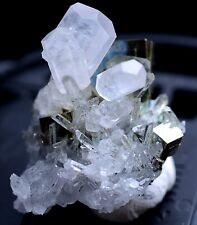 7g Natural Columnar Fluorescent Hexagon Calcite Pyrite Crystal Mineral Specimen picture