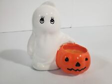 Vintage Halloween Russ Berrie Ghost Pumpkin Jack-O-Latern Votive  picture