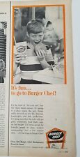 1966 Burger Chef hamburgers milkshake redhead boy freckles eating ad picture