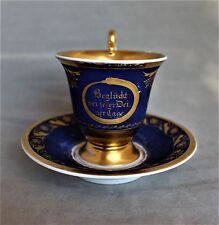  Fine Biedermeier Period Berlin Porcelain Cobalt Blue & Gilded Coffee Cup c.1830 picture
