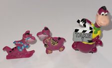 Vintage 1992 DINO Figurine Lot Of 3 Flinstones Dinosaur Take 1 + Cereal Box Toys picture