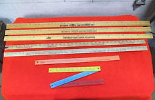 Group of (7) Vintage Advertising Rulers Chevrolet Ford Mobil Paint Fabric picture