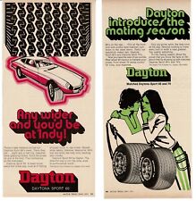 1971 DAYTON Dayton Sport 60 70 Tire neon red green pop art 2x diff Vintage Ads picture