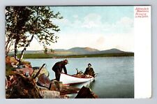 Adirondack NY-New York, Fishing on Lake Vintage Souvenir Postcard picture