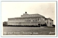 1936 High School Building Campus Holdrege Nebraska NE RPPC Photo Posted Postcard picture