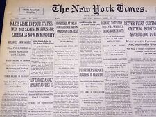 1932 APRIL 25 NEW YORK TIMES - NAZIS LEAD IN FOUR STATES - NT 4088 picture