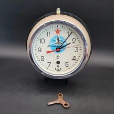 Rare Vintage Russian Navy Submarine Soviet 8-Day Clock Ship Cold War USSR Works picture