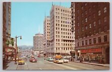 Hollywood California, Hollywood & Vine Corner Old Cars Hody's, Vintage Postcard picture