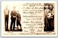 Ames IA~Herbert Talbot & Arthur Karr Gilkey w/Grandpas~Dog Peanut~XMAS 1938 RPPC picture