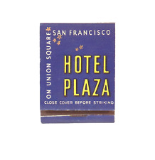 Vintage 1920s/1930s Hotel Plaza San Francisco CA Full Matchbook Unstruck picture