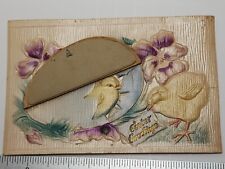 Rare 1914 Fold-Out Postcard EASTER CREPE PAPER EGG Chinese Lantern Style POP UP picture