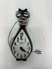Vintage Spartus Cat Wall Clock For parts or repair picture