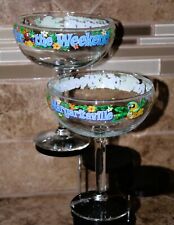Set of 2 Livin' For The Weekend Margaritaville Glass Jimmy Buffett Painted picture