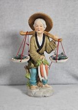 Vintage Chinese Porcelain Figurine Old Woman  Carrying Food picture