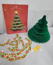 Vintage  American Greetings Christmas Tree Honeycomb Decorated Centerpiece  picture
