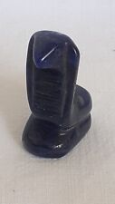 Vintage small sculpture statue figurine animal snake hand carved stone blue picture