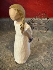 Willow Tree Angel “Thank You” 2002 Purple Flowers 5” Susan Lordi - Demdaco picture