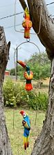 3 Talavera Bird Handmade Painted Ceramic Parrot Mexican Pottery Hanging Patio #6 picture