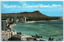 Postcard HI Honolulu c1960s Waikiki & Diamond Head Aerial Photo View F5 picture