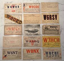 Vtg Lot of (15) Early 1920’s-1940’s Used QSL Cards Postcards Old Ham Radio picture