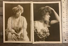 Lot 2 Vintage Press Photos 1915 Leslie Carter Silent Film & Stage Actress picture