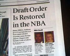 LeBron James #6 Cleveland Cavaliers NBA Basketball # 1 Draft Pick 2003 Newspaper picture