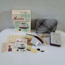 Vintage Norelco Sportsman Battery Electric Shaver w/ Plaid Case & Box 6V 12V picture