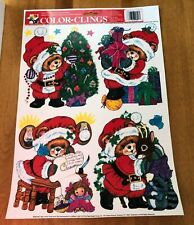 NEW VINTAGE Color-Clings Static Window Decorations Decal Santa Bear Stickers 8