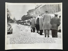 1958 Press Photo Pennsylvania Ave Washington DC streetcars snow bound standstill picture
