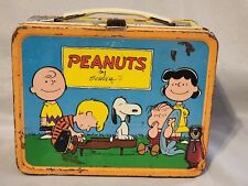 Vintage 1959 Peanuts Metal Lunchbox - Charlie Brown Snoopy ~ NO THERMOS picture